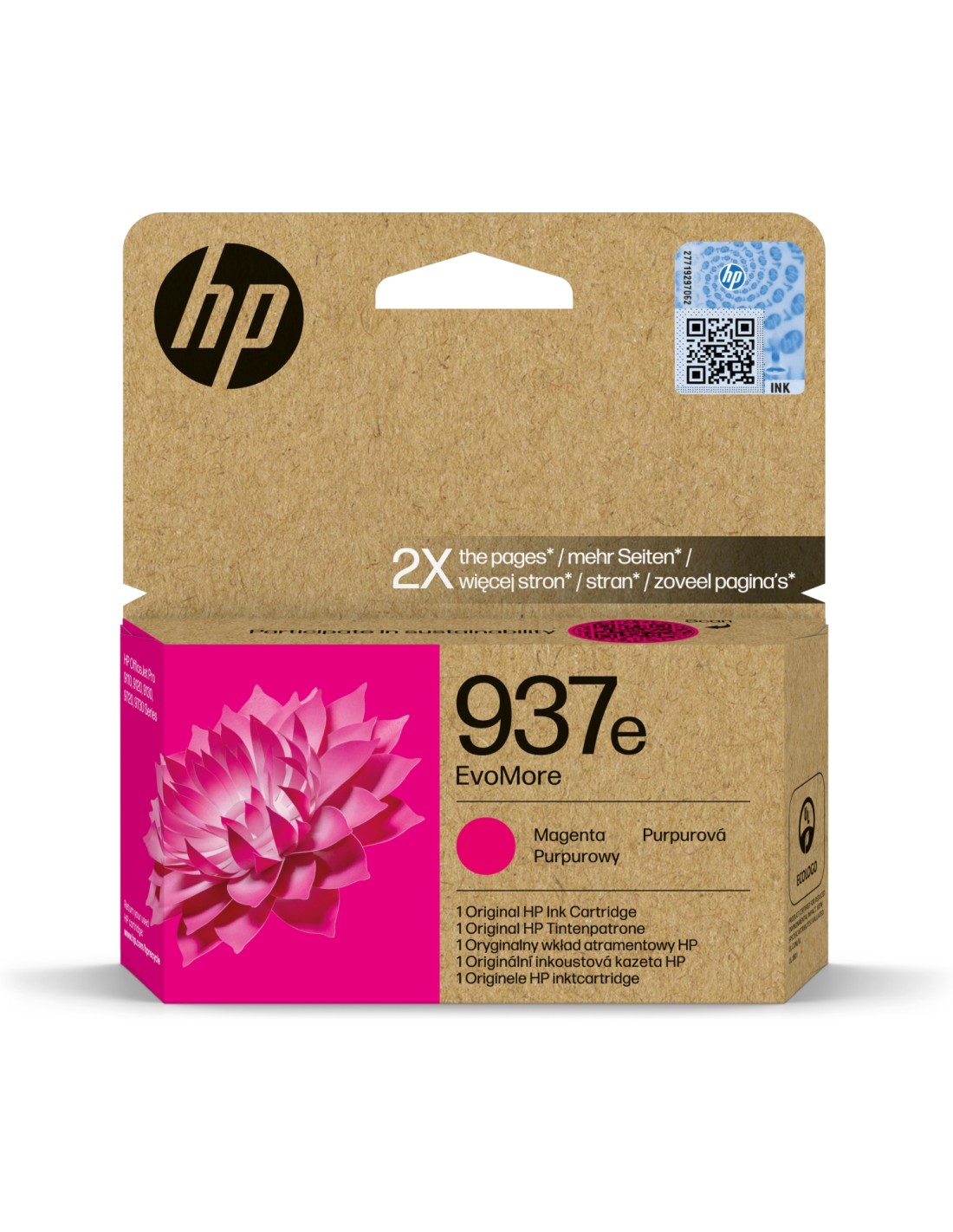 HP 937e Cartucho de Tinta Alta capacidad Original EvoMore magenta