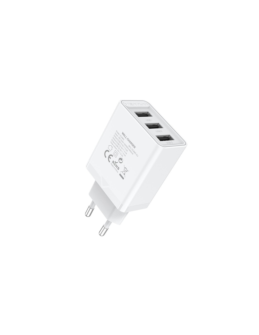 Vention Cargador de Pared FEW0-EU/ 3xUSB