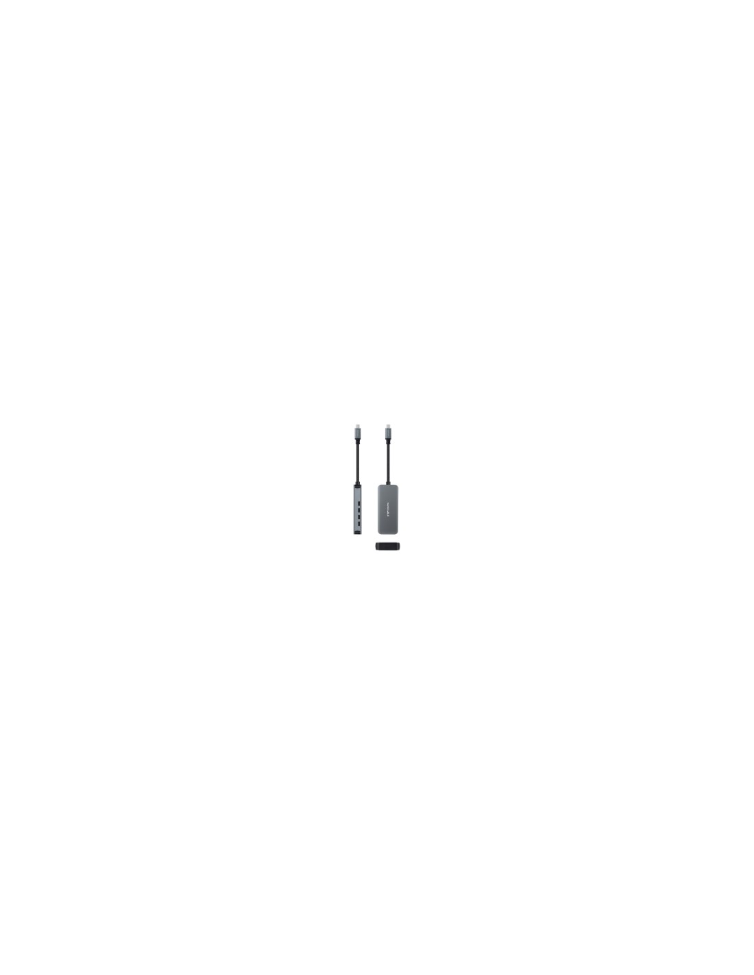 Nanocable Hub USB-C macho a 4 x USB-C hembra, Aluminio 10 cm, Gris