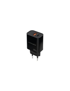 Nanocable Cargador USB-C/PD + USB-A/QC 20W, Negro