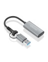 AISENS Conversor Aluminio USB-A+USB-C A HDMI 1080P@60Hz, USB-A/M+USB-C/M-HDMI/H, Gris, 15cm