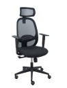 Piqueras y Crespo Silla Cilanco negra malla negra asiento bali negro brazo regulable cabecero regulable