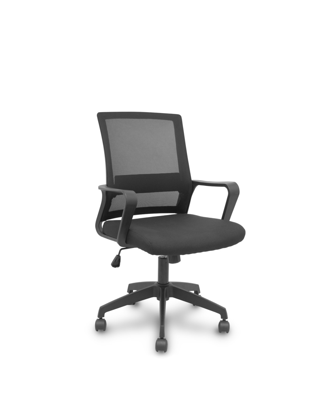Piqueras y Crespo Silla Ergo535 negra basculante respaldo malla negro asiento tela negro ruedas nailon