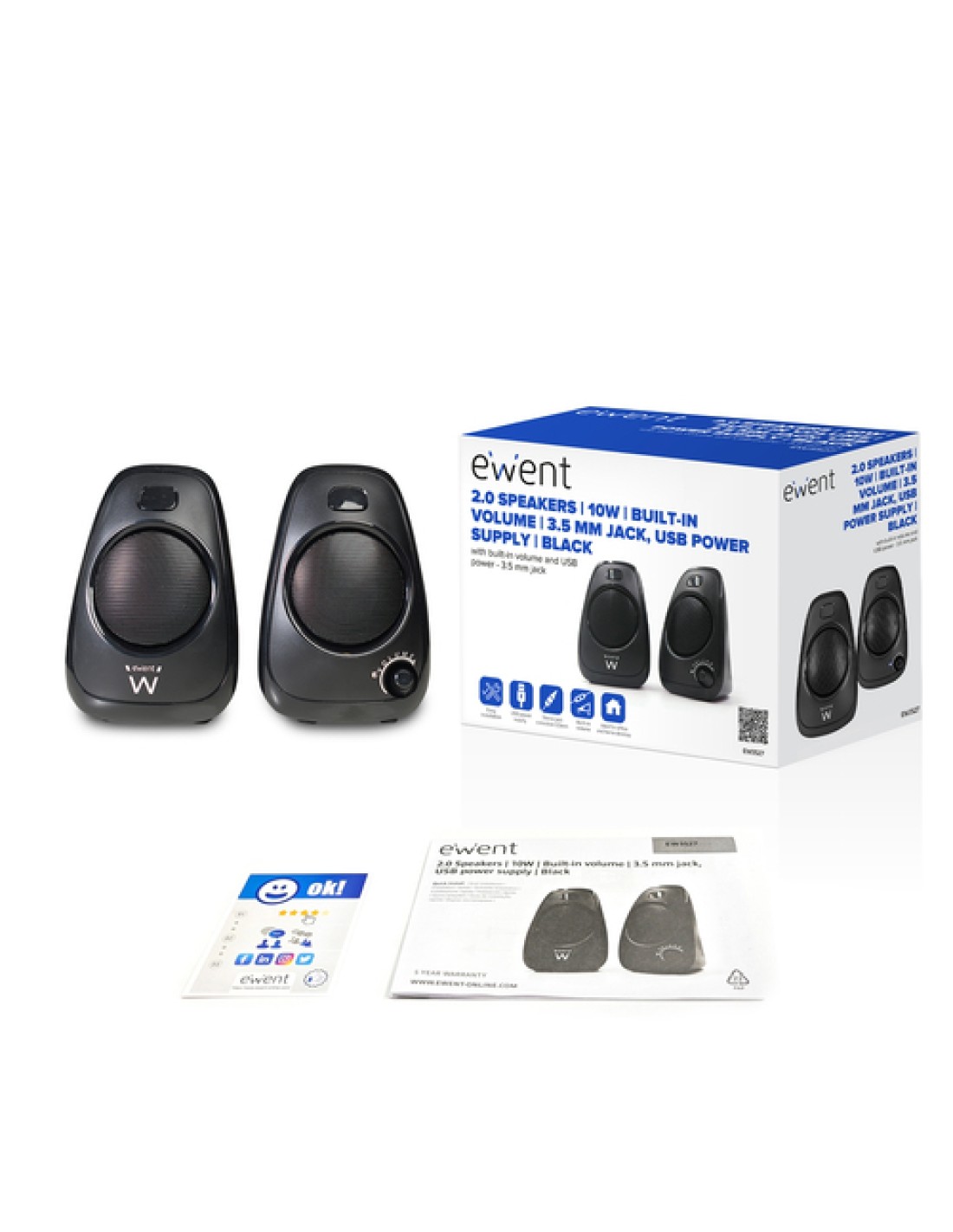 Ewent EW3527 altavoz Negro Alámbrico 6 W