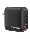 Verbatim Mini GaN Charger 165W Universal Negro Corriente alterna Carga rápida Interior