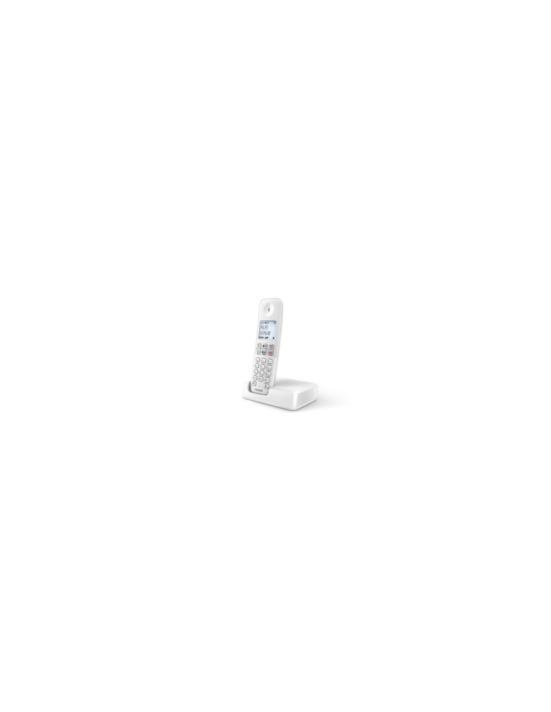 Philips D2501W/34 teléfono Teléfono DECT Identificador de llamadas Blanco