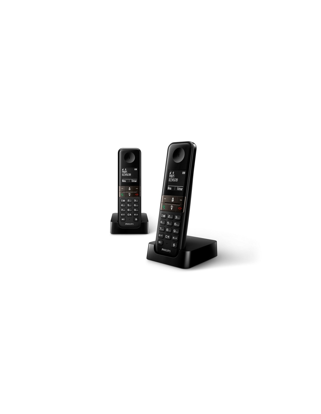 Philips D4702B/34 teléfono Teléfono DECT Identificador de llamadas Negro