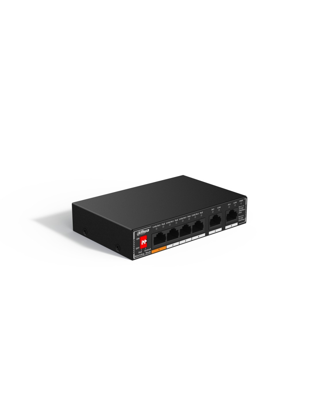 Dahua Technology PoE SG1006P No administrado Gigabit Ethernet (10/100/1000) Energía sobre Ethernet (PoE) Negro
