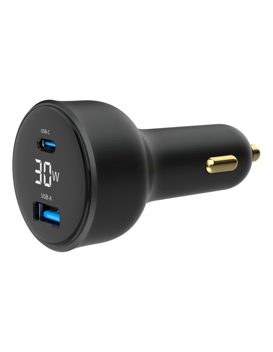 Gembird TA-UC-AC2PD30LCD-CAR-01 cargador de dispositivo móvil Universal Negro Encendedor de cigarrillos Carga rápida Auto