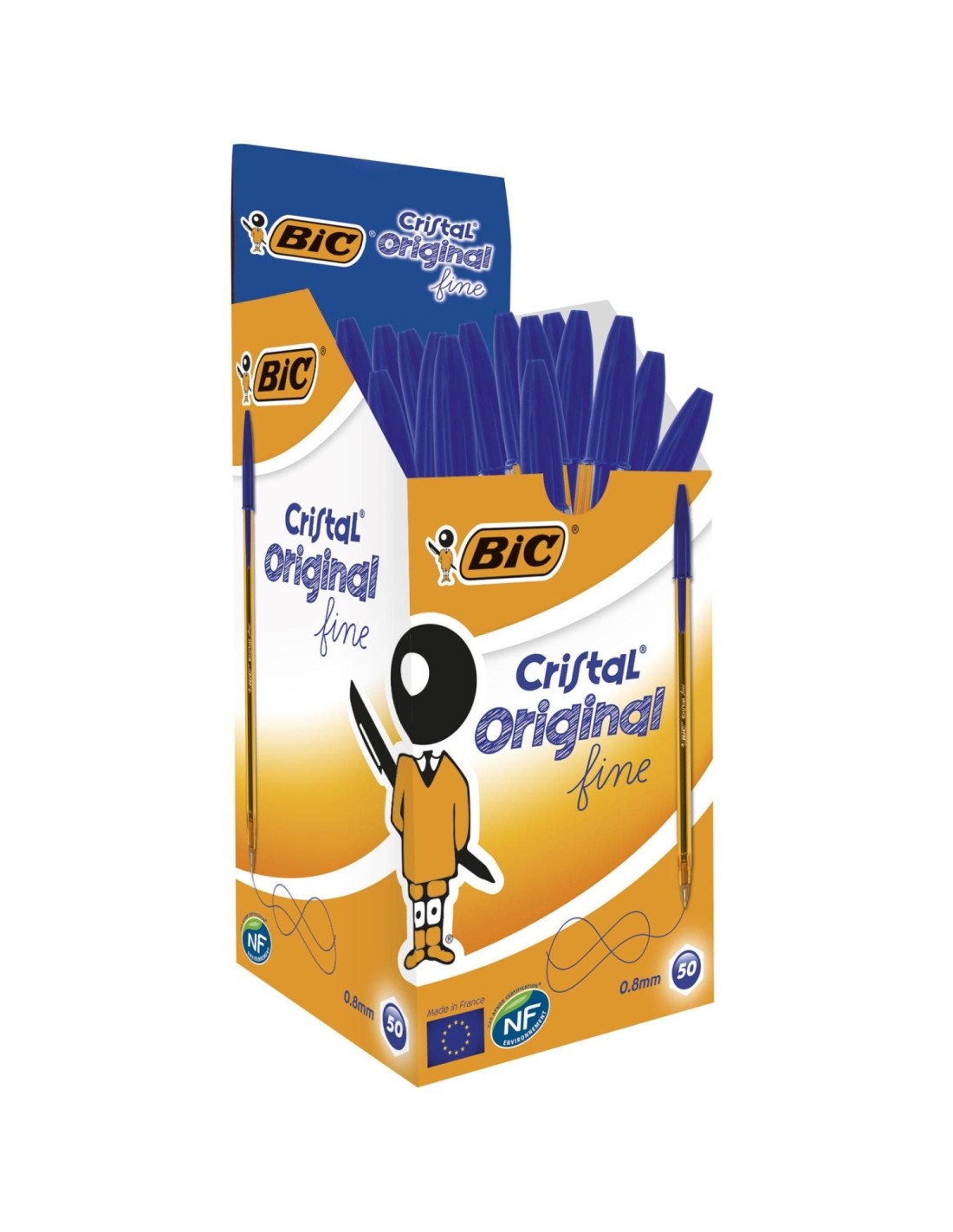 BIC 872730 bolígrafo Azul Fino 50 pieza(s)