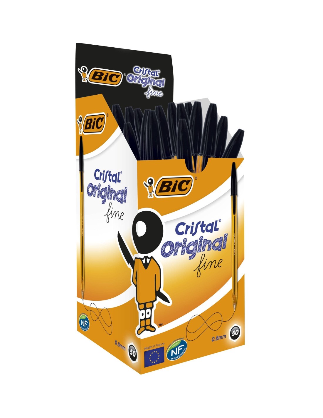 BIC 872731 bolígrafo Negro Fino 50 pieza(s)