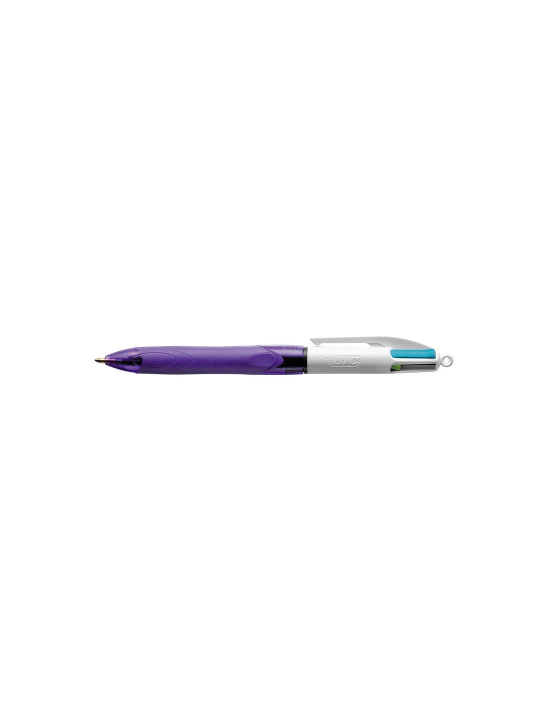 BIC 4 Colours Grip Azul, Verde, Rosa, Púrpura Bolígrafo de punta retráctil con pulsador Medio 12 pieza(s)