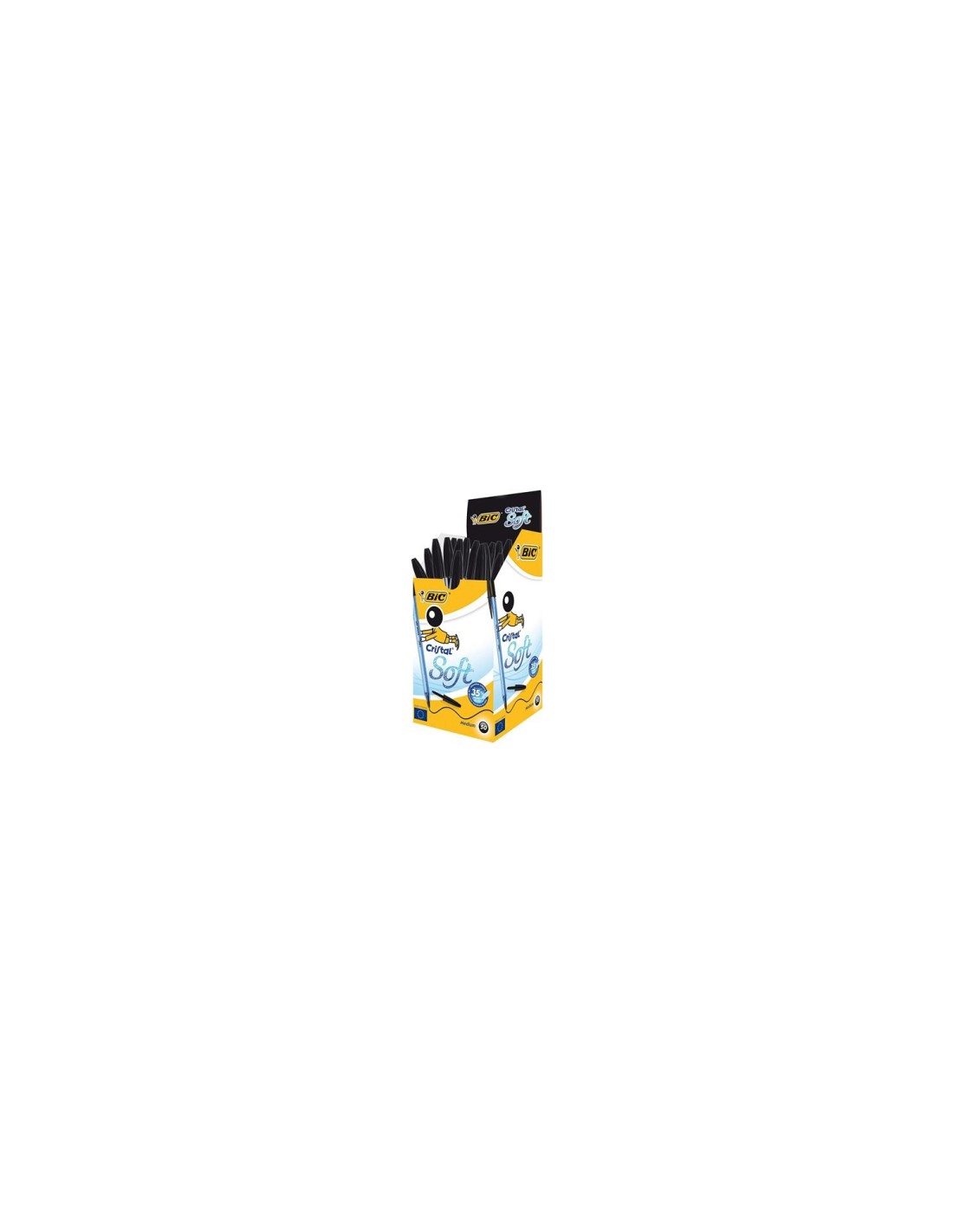 BIC Cristal Soft Negro Bolígrafo Medio 50 pieza(s)