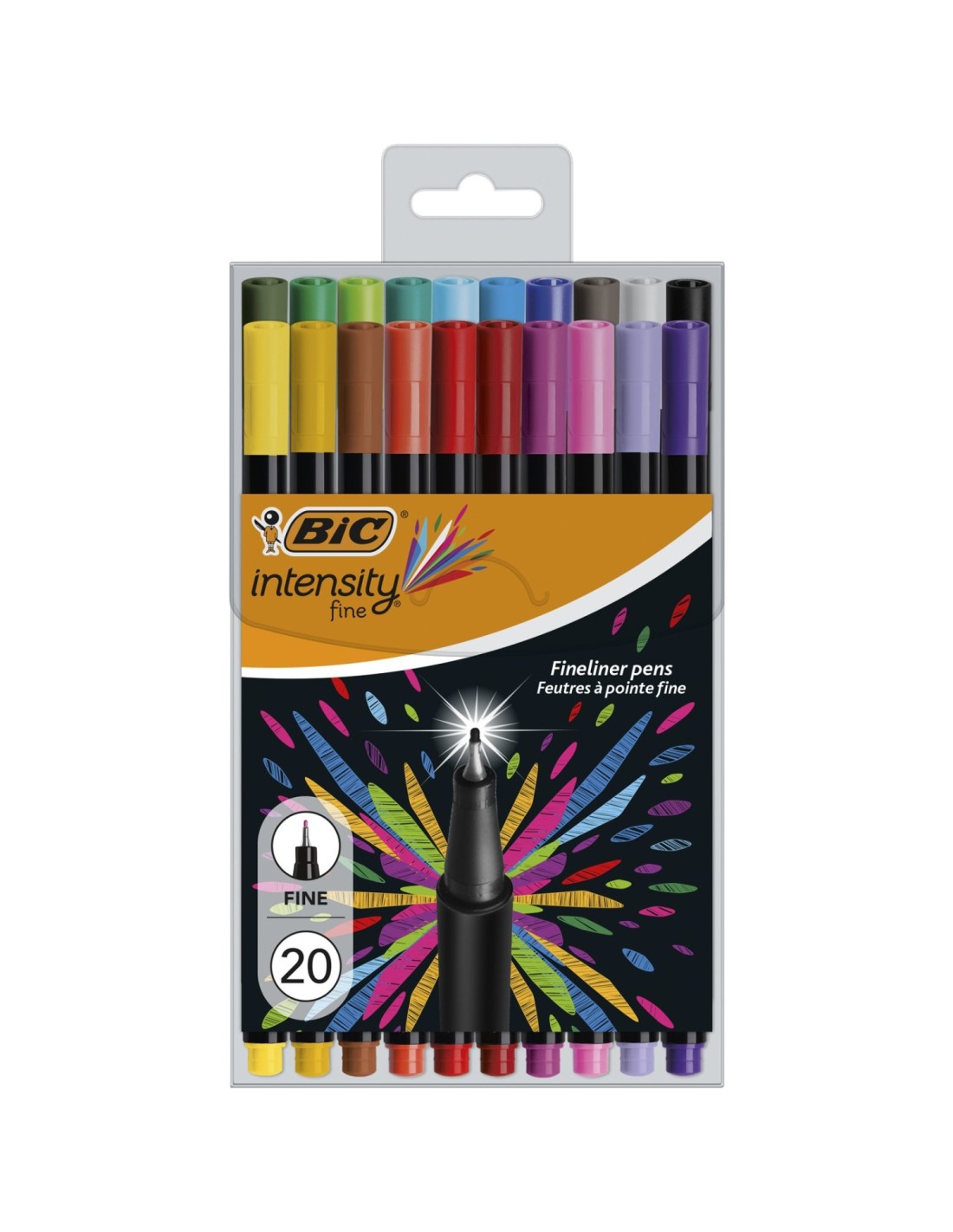 BIC 953035 rotulador Fino Negro, Azul, Marrón, Verde, Gris, Azul claro, Verde claro, Lila, Naranja, Rosa, Púrpura, Rojo, Amarill