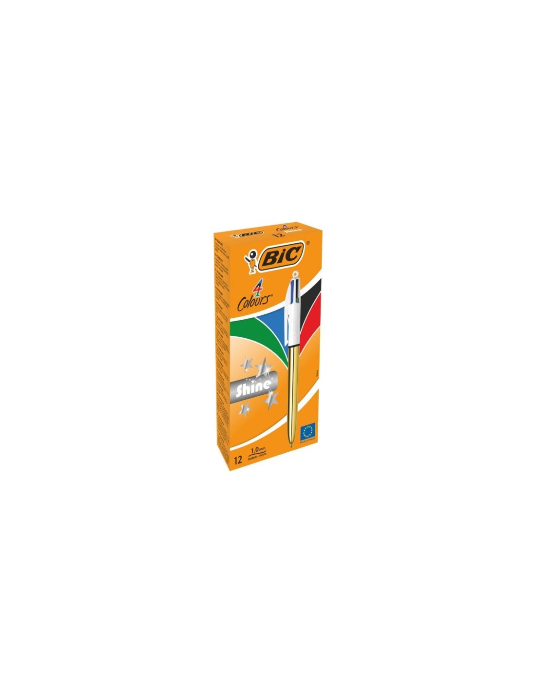 BIC 982878 bolígrafo Multicolor Bolígrafo de punta retráctil con pulsador Medio 12 pieza(s)