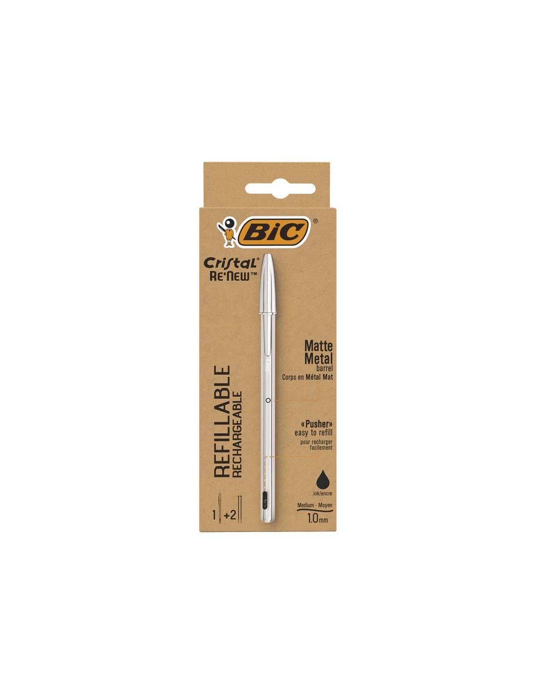 BIC Cristal Renew Negro Bolígrafo 1 pieza(s)