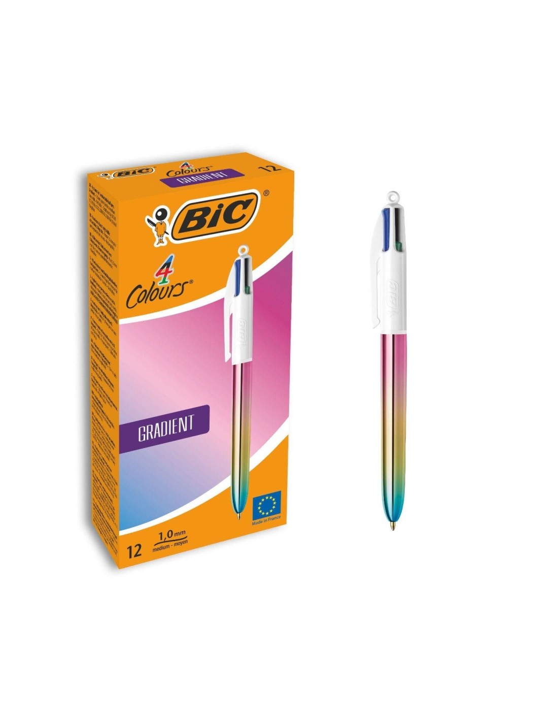 BIC 511034 bolígrafo Negro, Azul, Verde, Rojo Bolígrafo de punta retráctil con pulsador Medio 12 pieza(s)