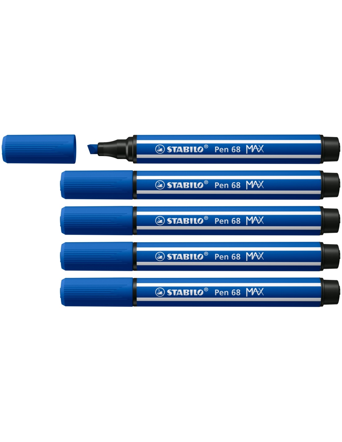 STABILO Pen 68 MAX rotulador Azul 5 pieza(s)