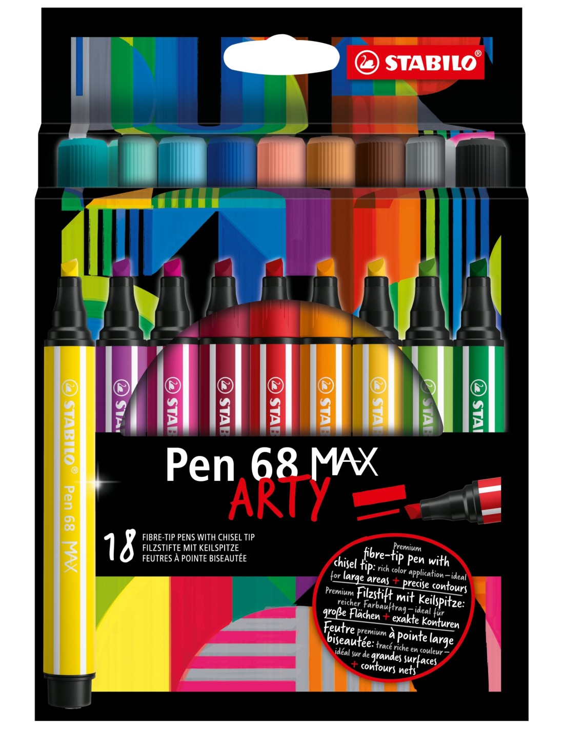 STABILO Pen 68 MAX rotulador Colores surtidos 18 pieza(s)