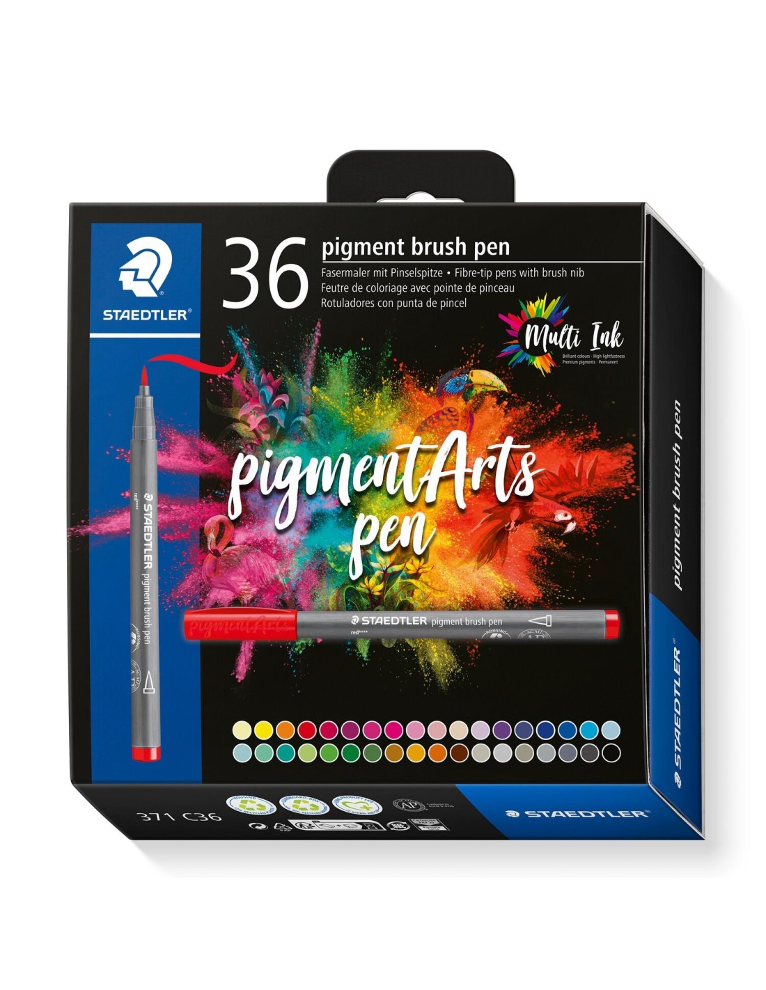 Staedtler Pigment Arts Brush Pen rotulador Multicolor 36 pieza(s)