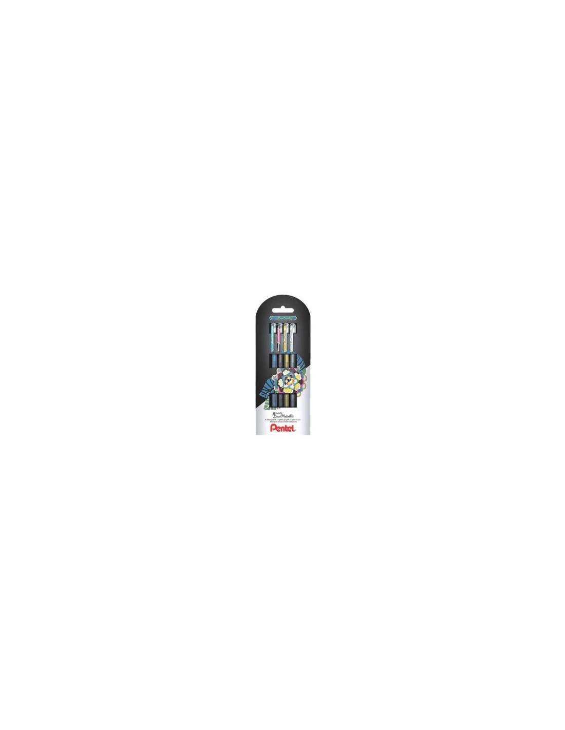 Pentel Dual Metallic Bolígrafo cilíndrico Negro, Azul, Oro, Plata 4 pieza(s)