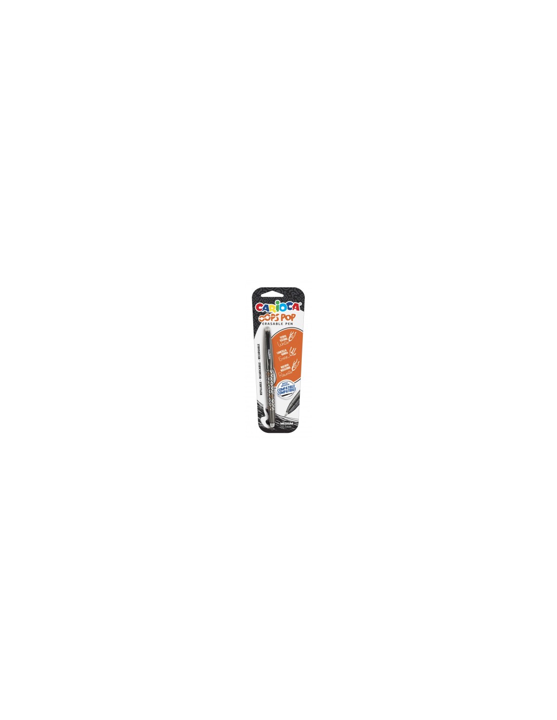 Carioca 41044/01 bolígrafo de gel Bolígrafo de gel con tapa Negro 1 pieza(s)