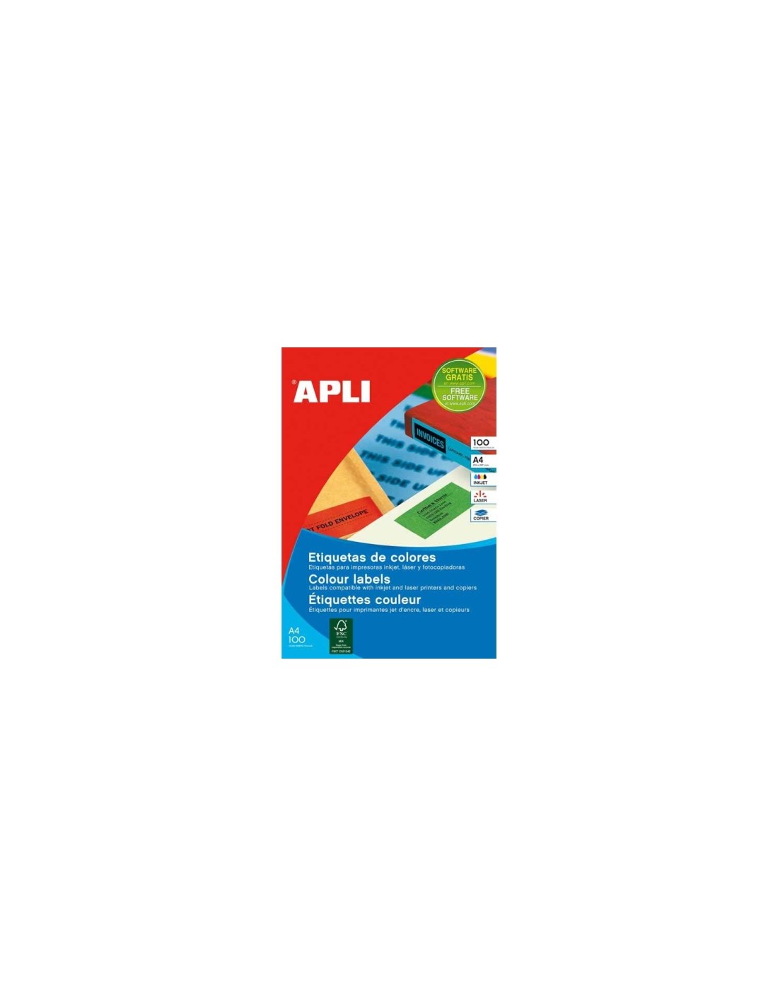 APLI 12976 etiqueta de impresora Amarillo