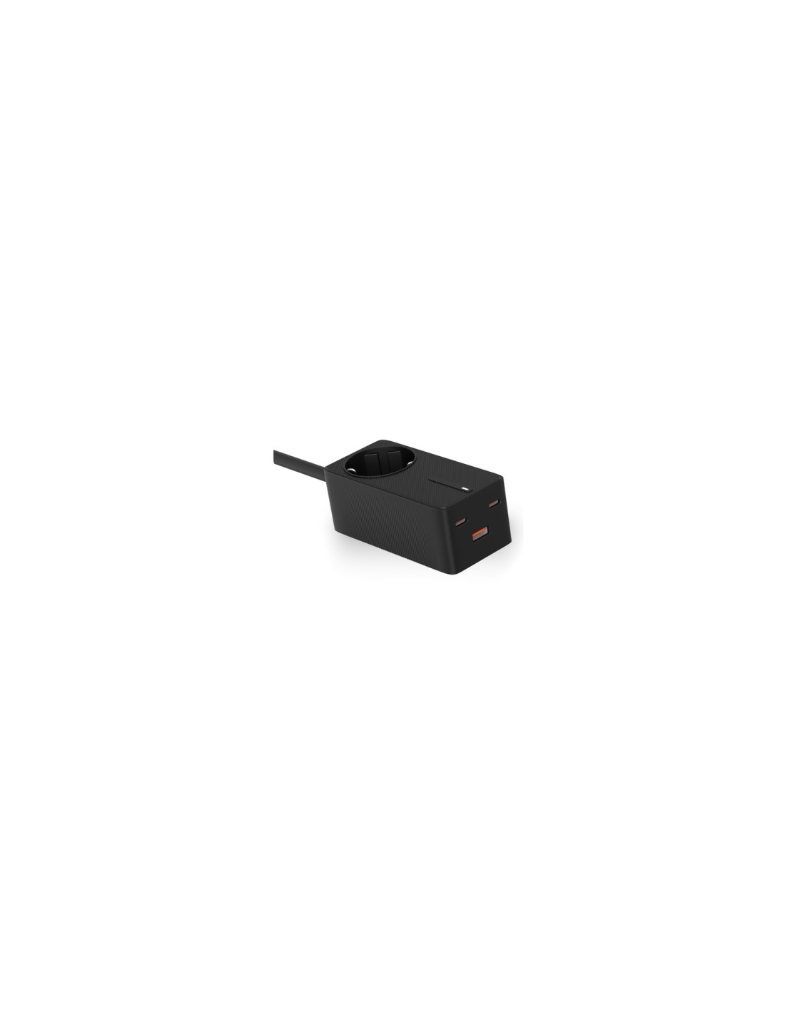 Ksix Regleta carga ultra rápida GaN 65W, PPS, Power Delivery, Multipuerto x4, Cable 1,5 m, Indicador LED, Negro