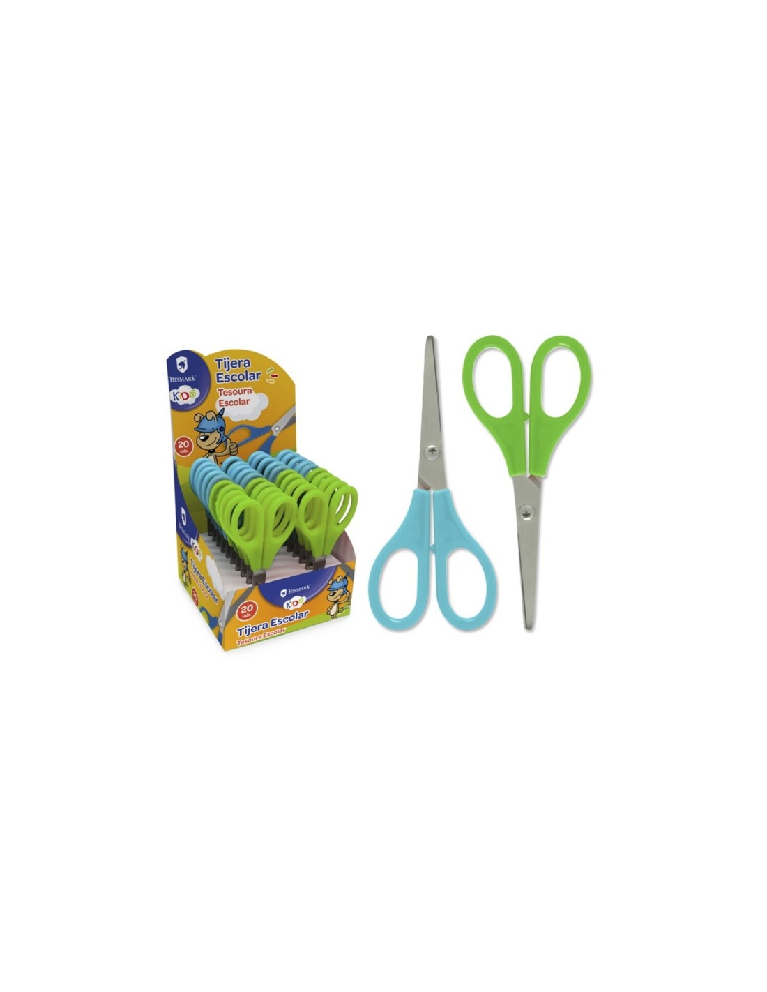 Bismark 323803 tijera de escritorio y manualidades Tijeras de oficina Corte recto Azul, Verde