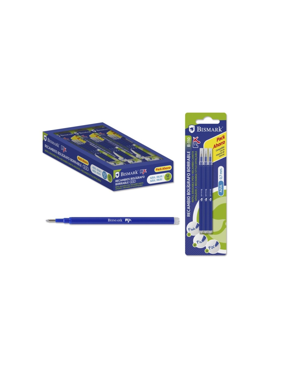 Bismark 327532 Recambio de bolígrafo Azul 3 pieza(s)