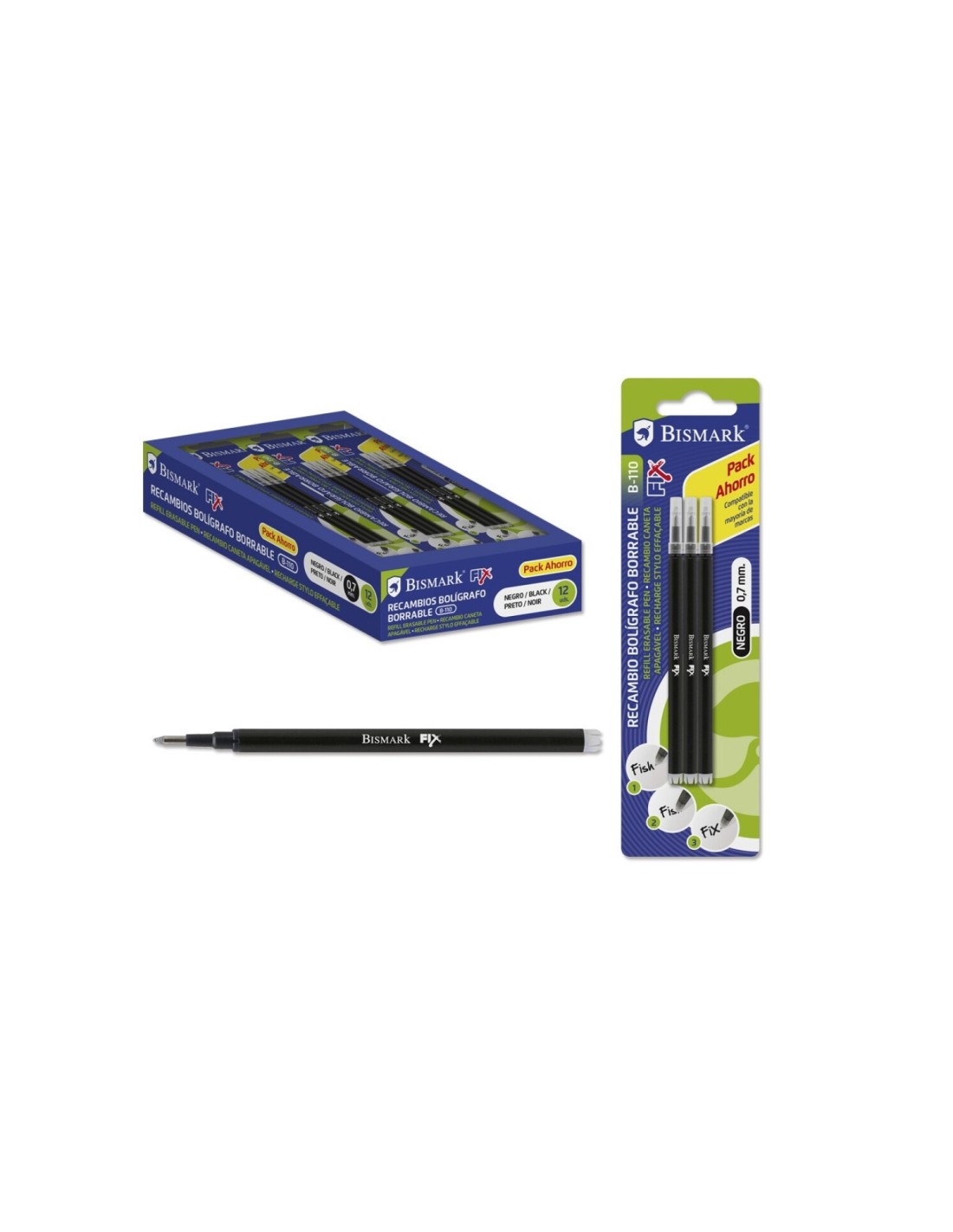 Bismark 327533 Recambio de bolígrafo Negro 3 pieza(s)