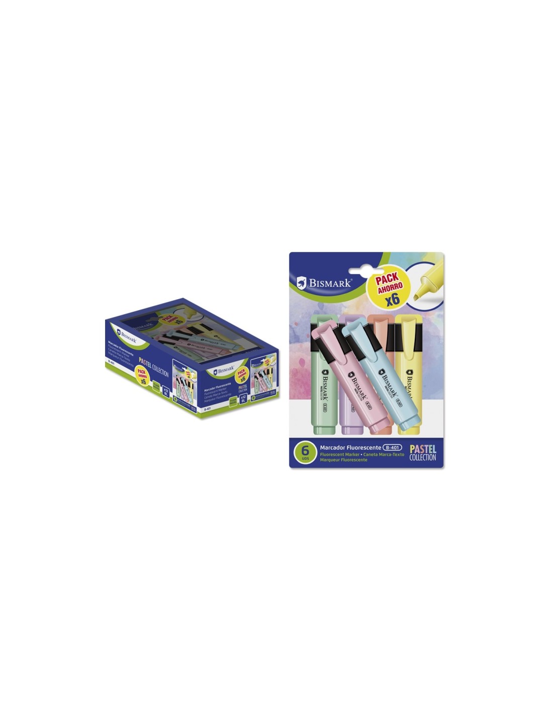 Bismark Rotulador Fluorescente Pastel Blister 6 Uds