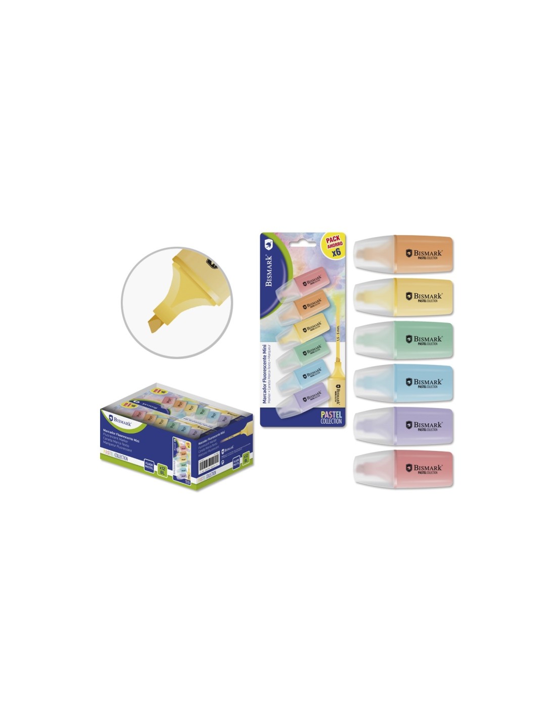 Bismark Mini Rotulador Fluorescente Pastel Blister 6 Uds