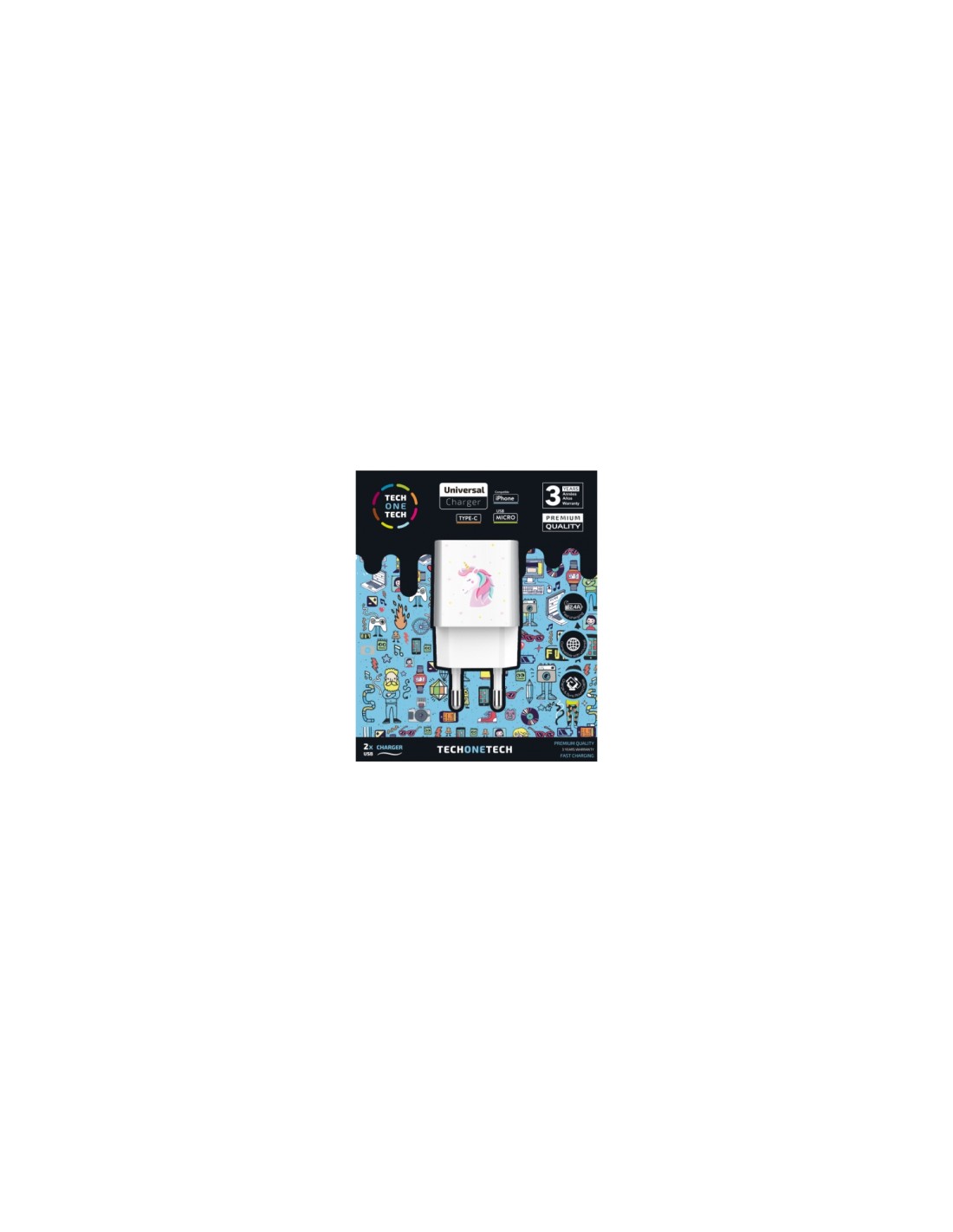 TECH ONE TECH TEC2501 cargador de dispositivo móvil Smartphone Blanco Corriente alterna Interior