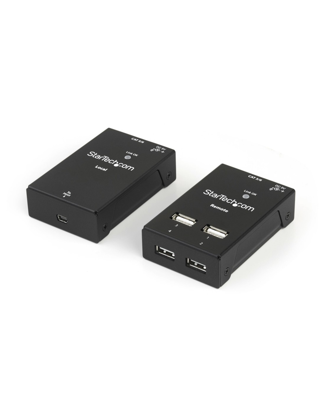 StarTech.com Extensor Alargador USB 2.0 de 4 Puertos por Cable Cat5 o Cat6 - Extensor Compacto USB 2.0 por Ethernet - Hasta 40 M