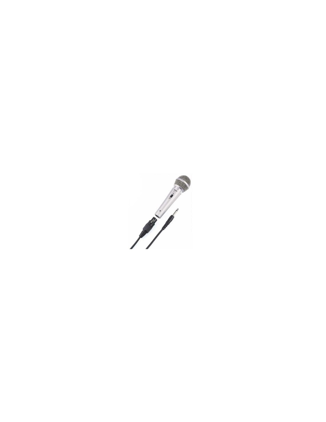Hama | Micrófono dinámico DM40, conector jack de 3,5mm y 6,5mm, cable de 3m, Color plateado