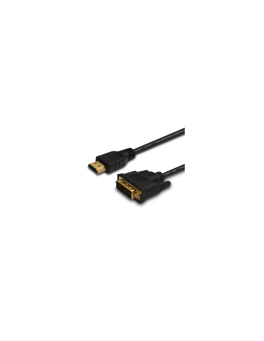 Savio CL-10 adaptador de cable de vídeo 1,5 m DVI HDMI tipo A (Estándar) Negro
