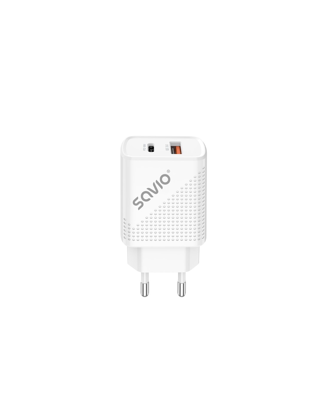 Savio LA-04 USB Type A & Type C Quick Charge Power Delivery 3.0 Indoor Smartphone, Tableta Blanco Carga rápida Interior