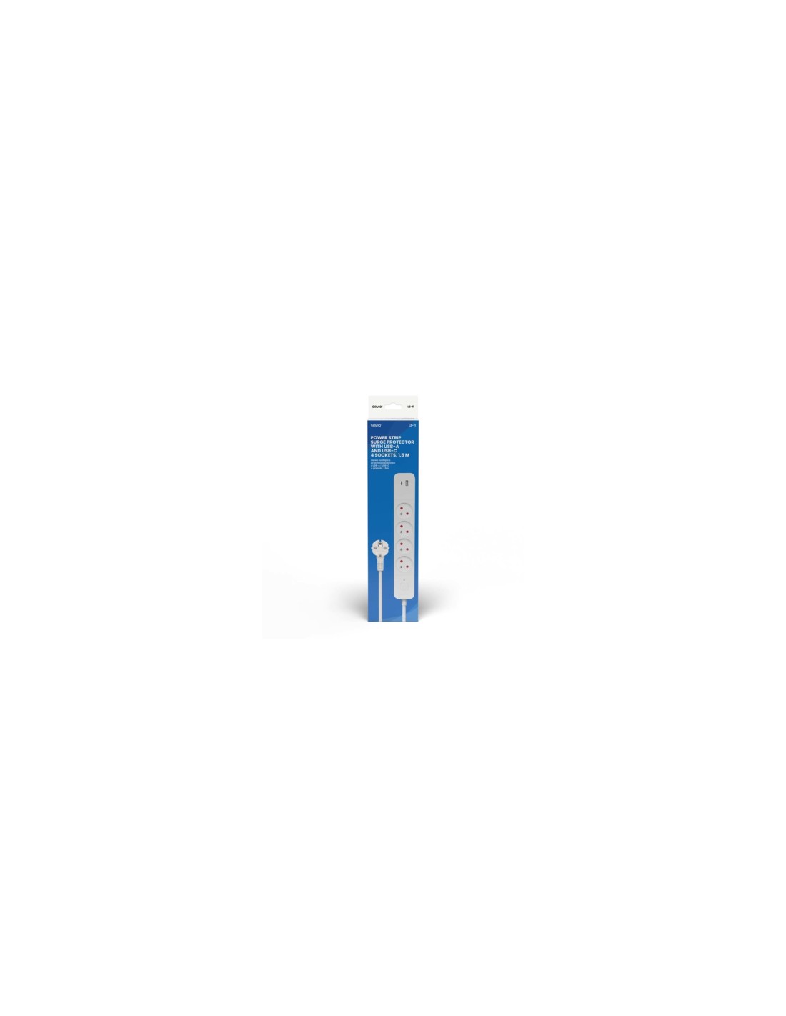 Savio LZ-114 4 salidas AC Tipo E 1,5 m 2 3680 W Blanco
