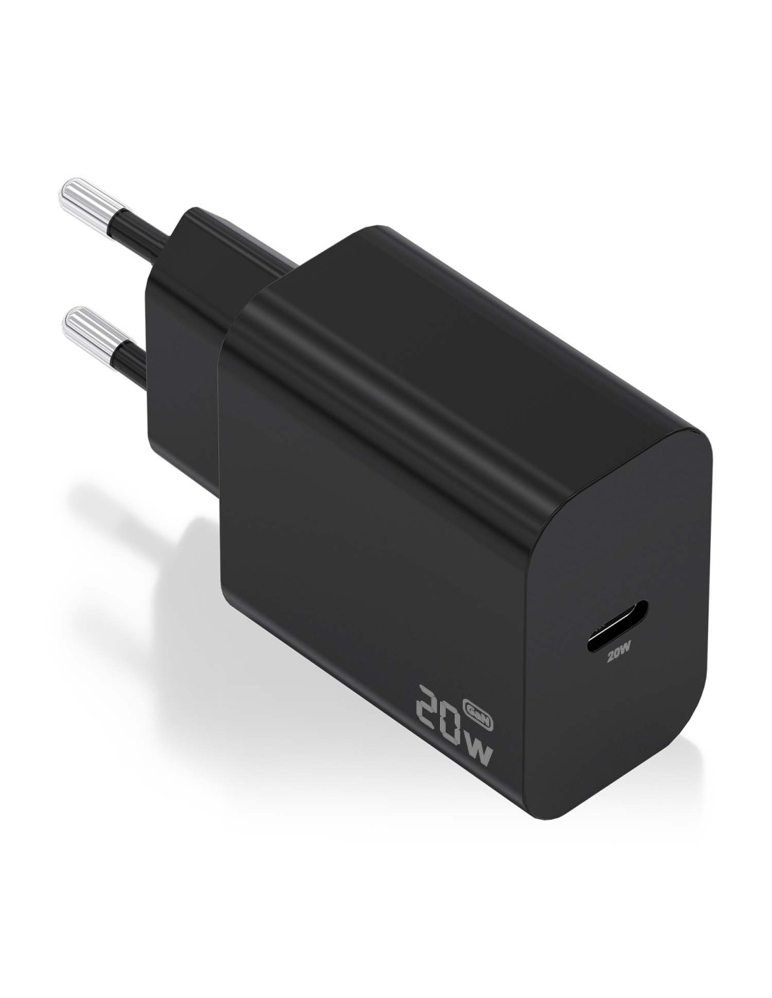 AISENS Cargador GaN 20W, 1xUSB-C PD3.0, Negro