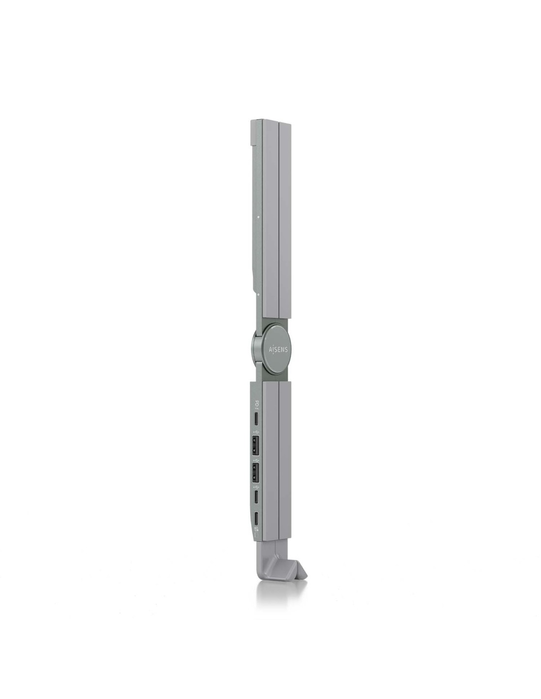 AISENS Soporte de Sobremesa Ajustable Para Portail / Tablet Con USB-C Docking 4 en 1, Gris