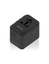 AISENS Adaptador Enchufe Universal Para Viaje EU/USA/UK/AU Con Cargador USB GaN, 2xUSB-A (A1 QC3.0), 3xUSB-C (C1 PD3.0) 35W, Neg