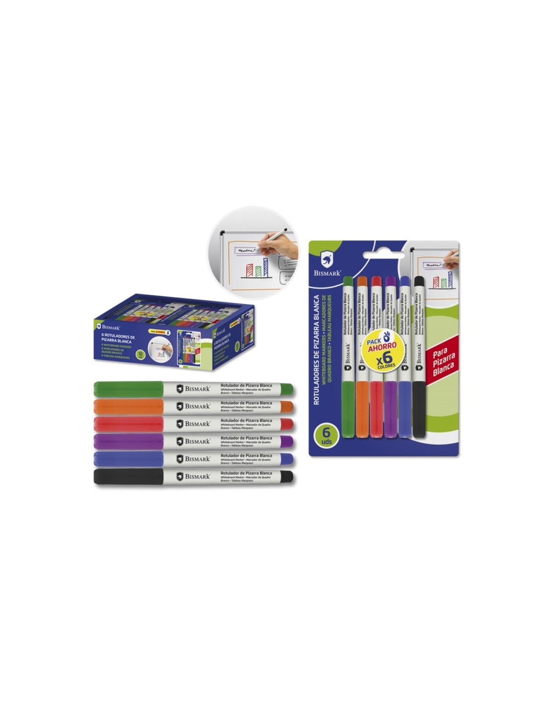 Bismark 328355 marcador 6 pieza(s) Flexible Multicolor