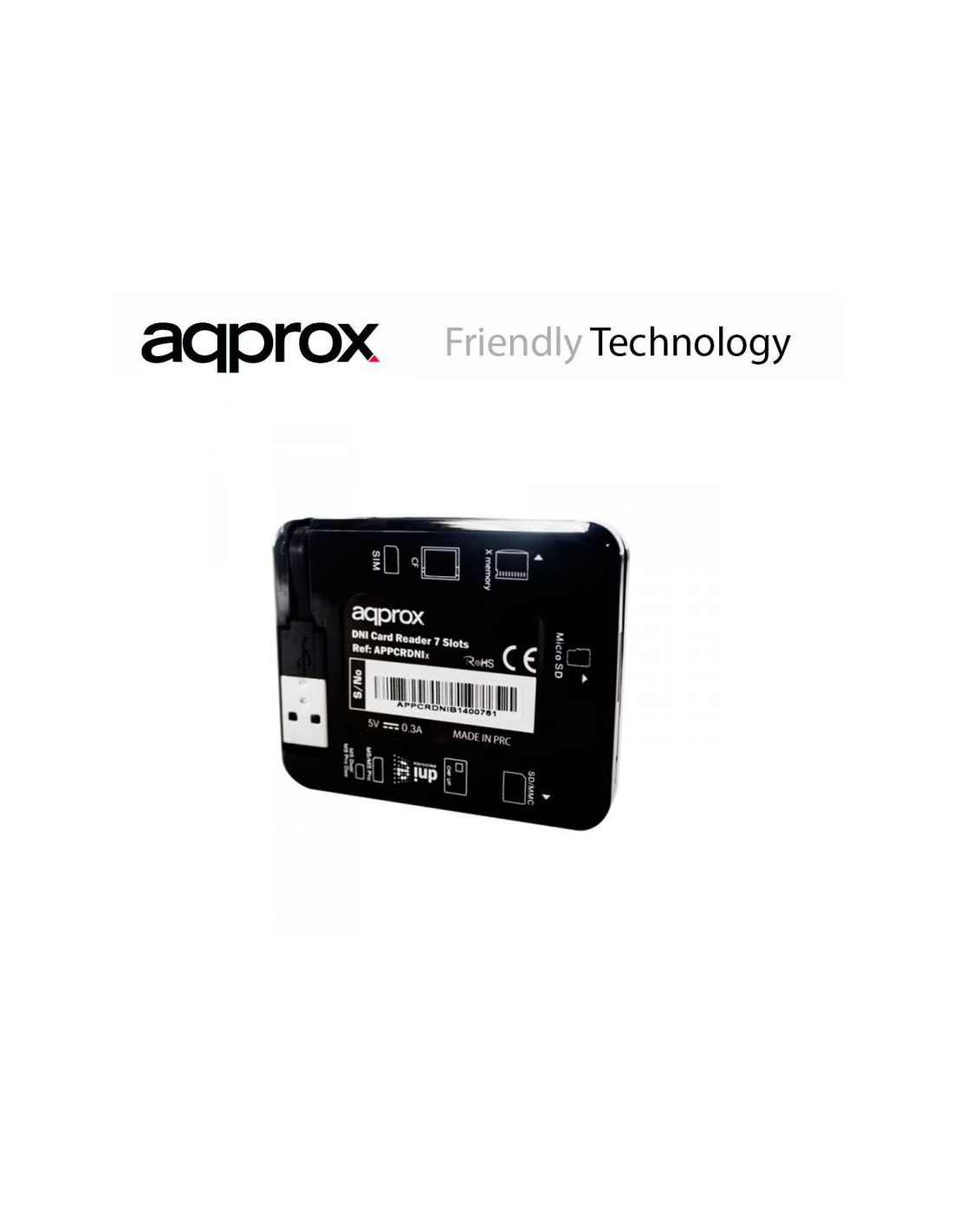 APPROX APPCRDNIB MULTILECTOR DNI-E EXTERNO USB 2.0 NEGRO