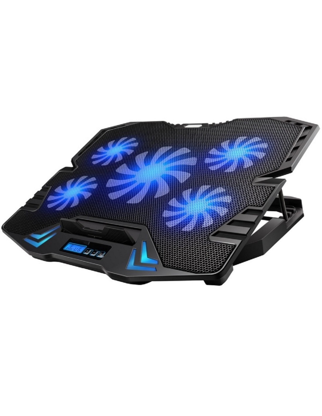 SOPORTE PORTATIL EWENT EW1259 5 VENTILADORES REGULABLES EN VELOCIDAD Y ALTURA CON 2 PUERTOS USB