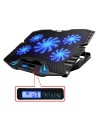 SOPORTE PORTATIL EWENT EW1259 5 VENTILADORES REGULABLES EN VELOCIDAD Y ALTURA CON 2 PUERTOS USB