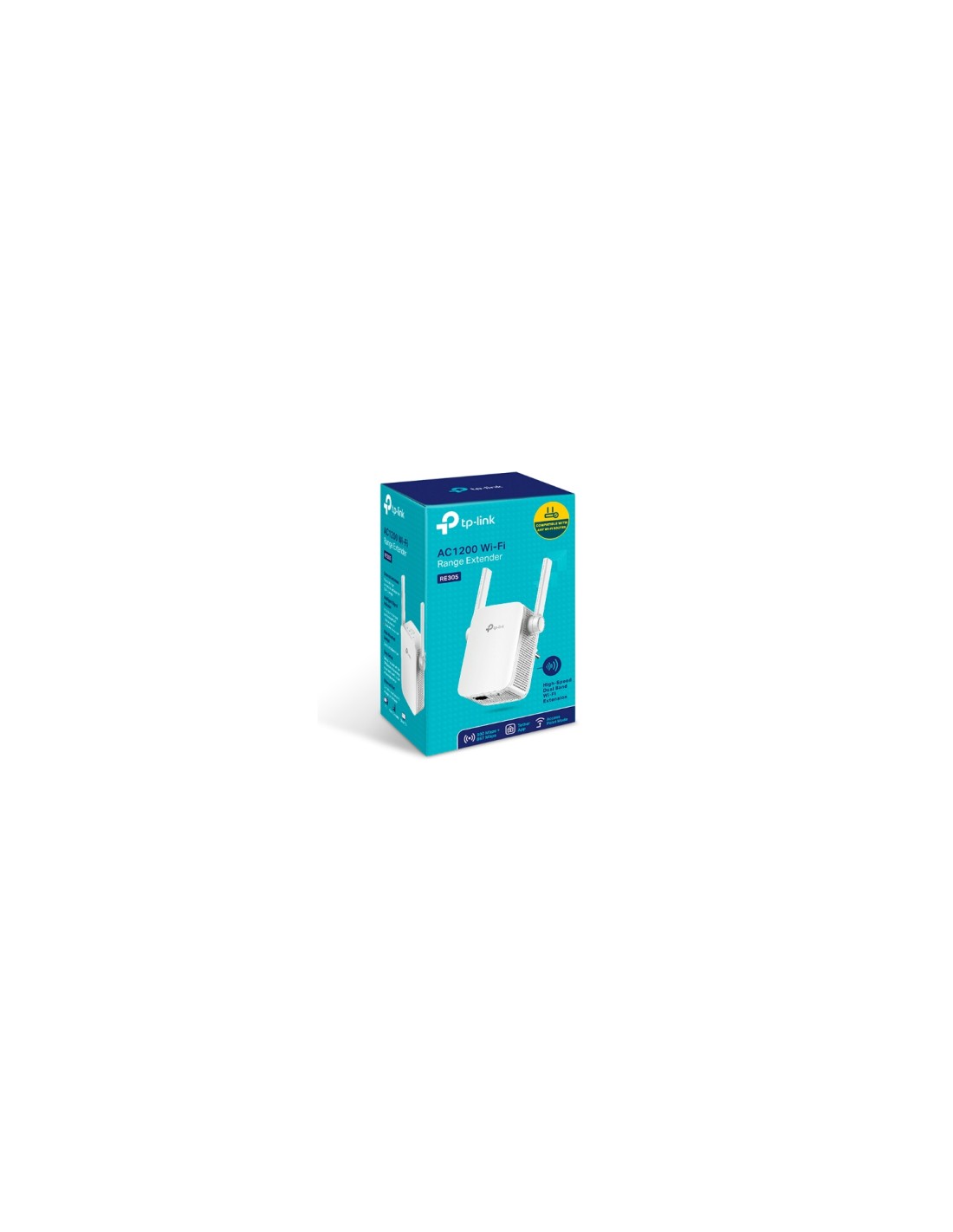 REPETIDOR TP-LINK RE305 DUALBAND AC1200 300MB EN 2,4GHZ Y 867MB EN 5GHZ 1P ETH 2 ANTENAS FIJAS