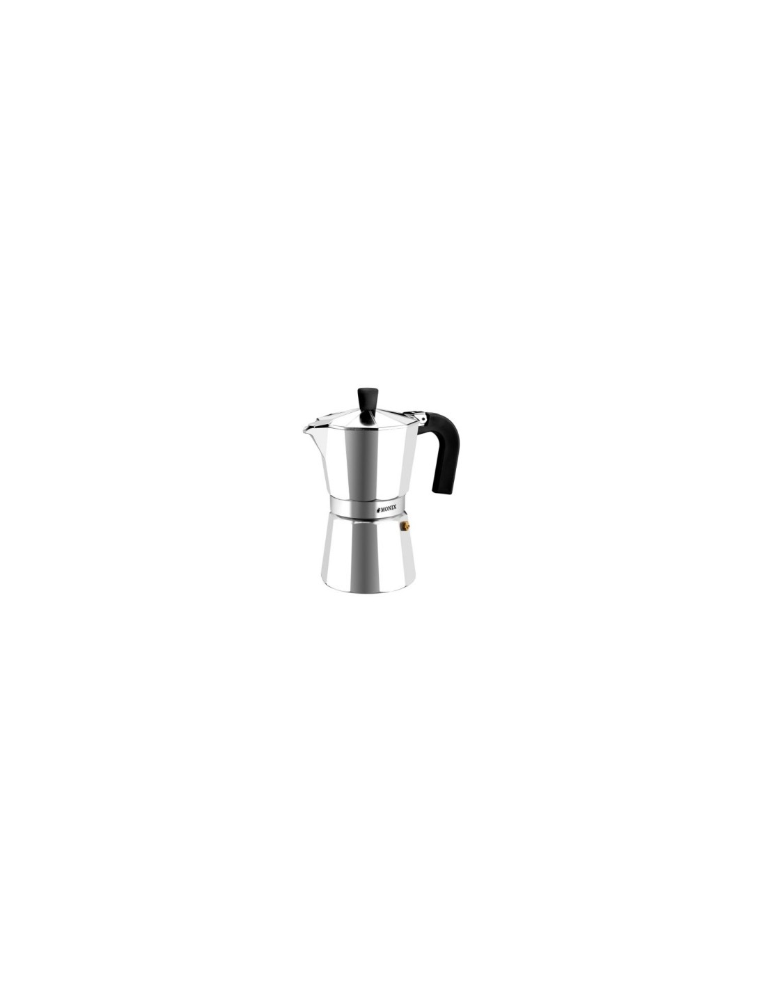 CAFETERA MONIX VITRO EXPRES 3 TAZAS ALUMINIO CON RECUBRIMIENTO ANTIADHERENTE MANGO ERGONOMICO M620003