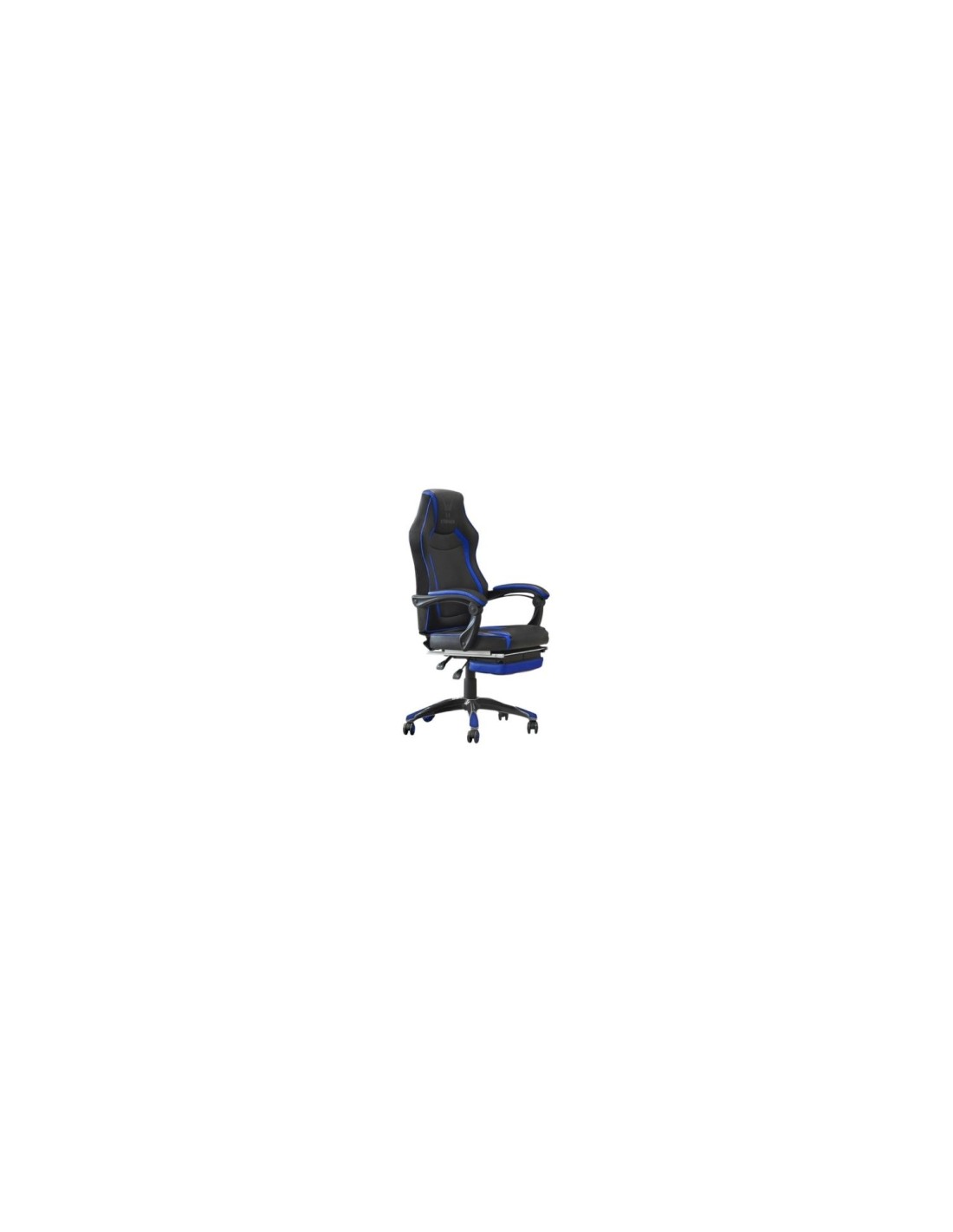 Silla gamer woxter stinger station rx piston clase 4 eje de acero reposapies extensible negro azul GM26-011