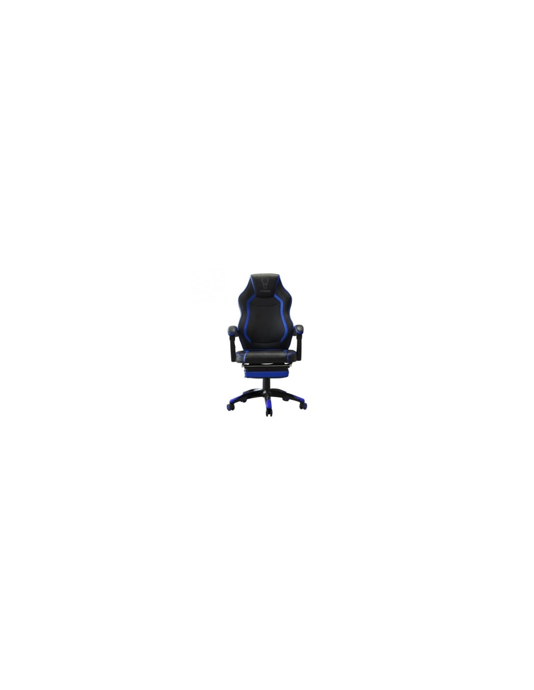 Silla gamer woxter stinger station rx piston clase 4 eje de acero reposapies extensible negro azul GM26-011